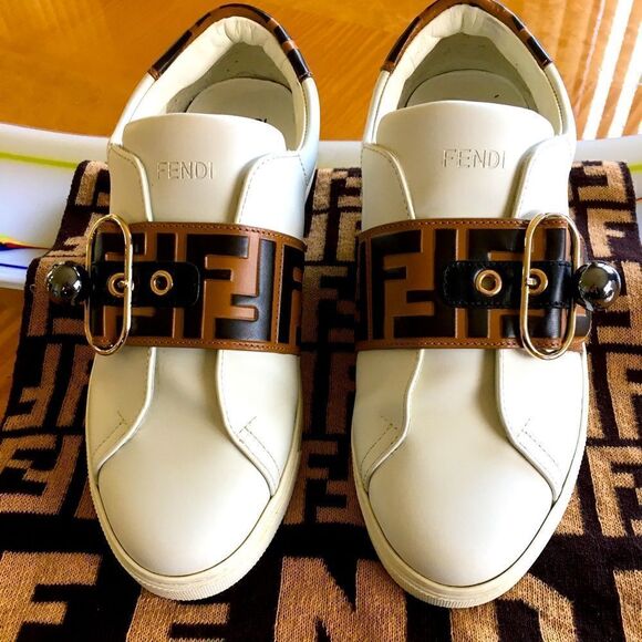 Fendi Pearland Logo Slip On Sneakers - Picture 1 of 11